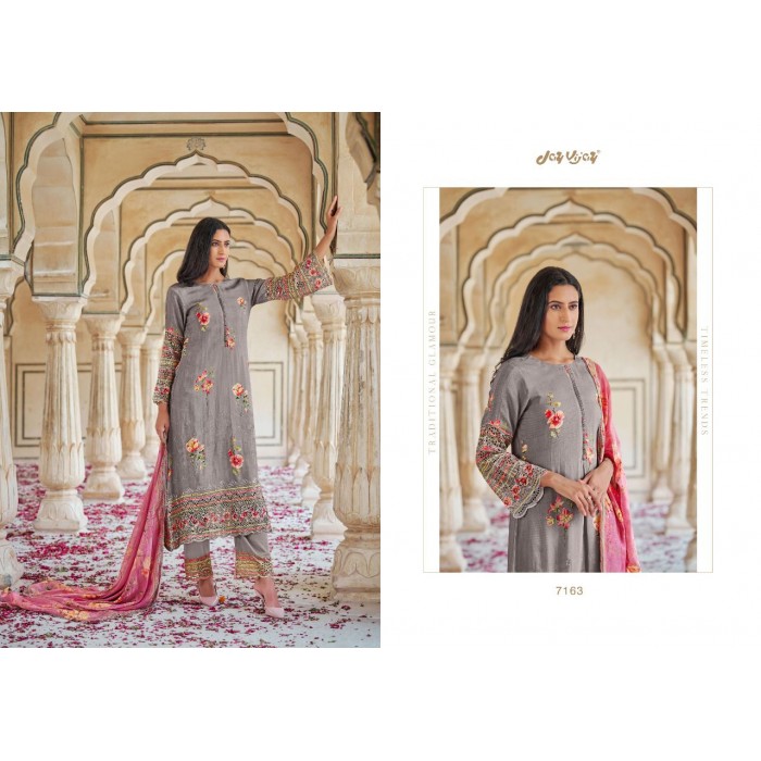 Jay Vijay Pariza Muga Silk Dress Materials